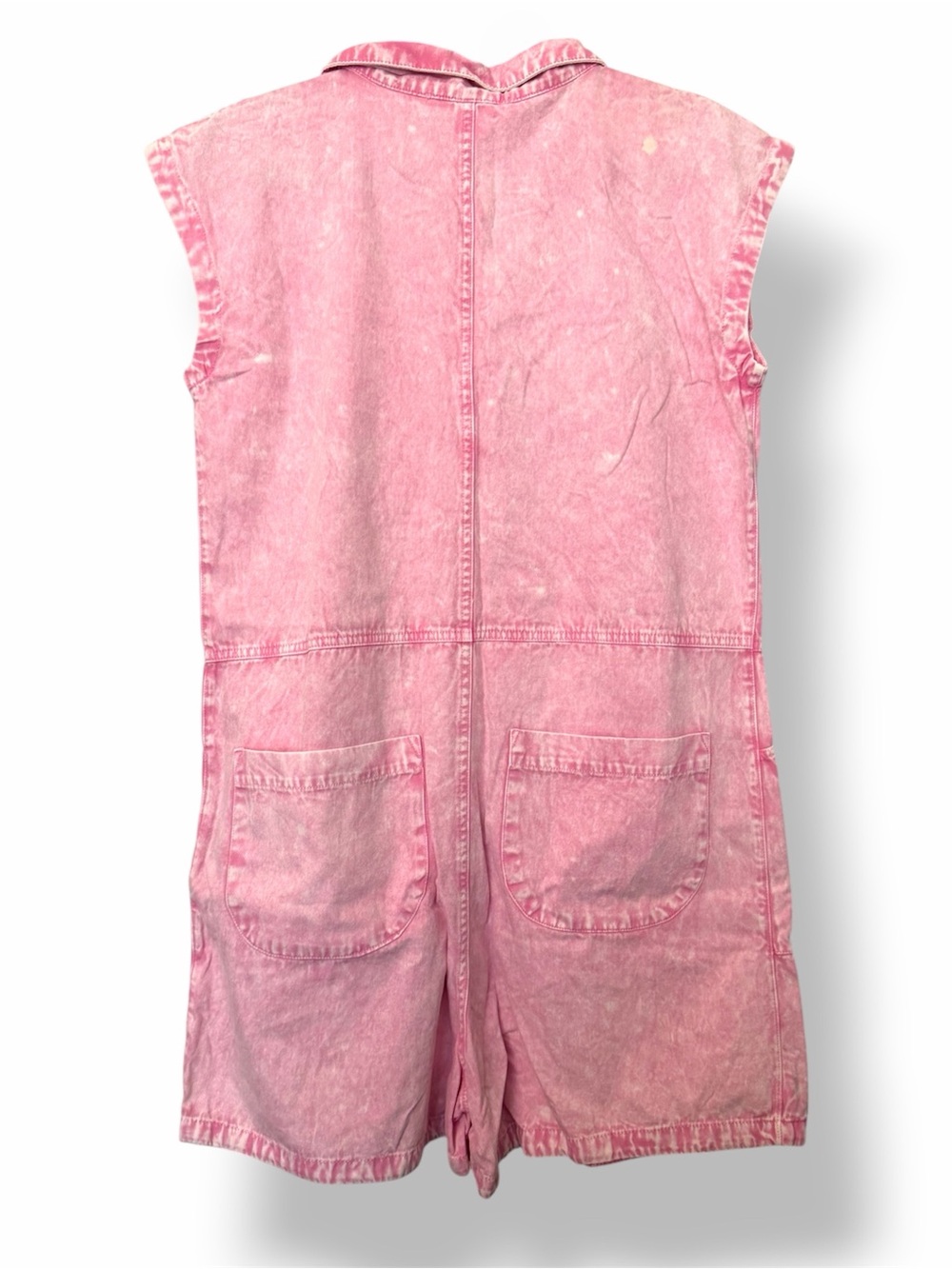 Simply Southern Denim Romper Pink - Picture 3 of 6